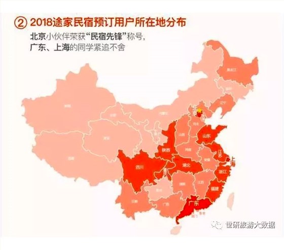 民宿预定用户所在地