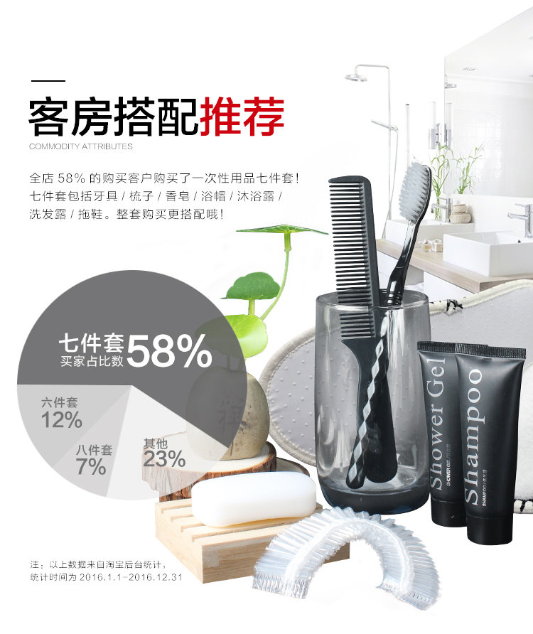 现代黑色系列酒店一次性用品套装推荐搭配