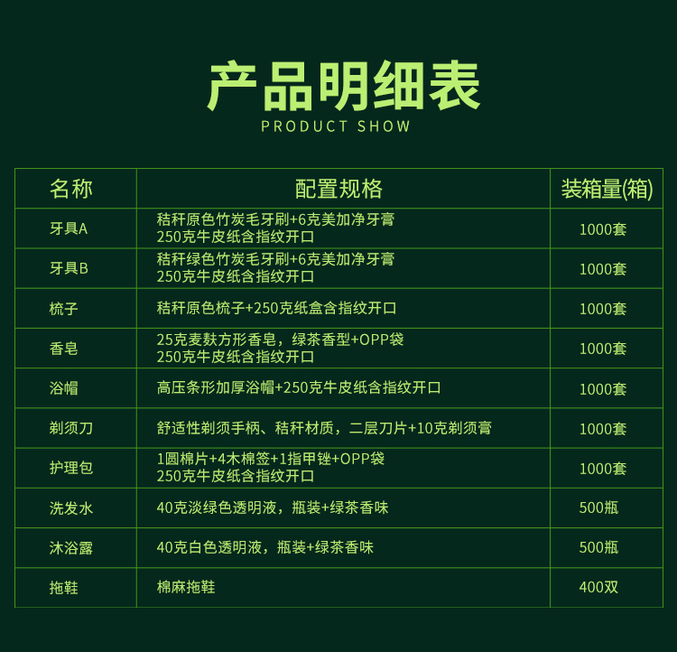 邦亿客酒店一次性用品梧桐叶系列